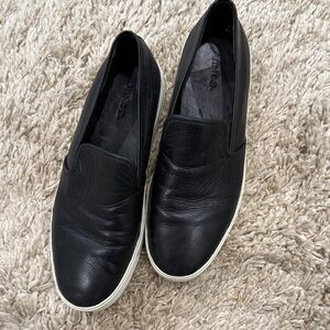 Vince slip on black leather sneakers size 9.5 women’s